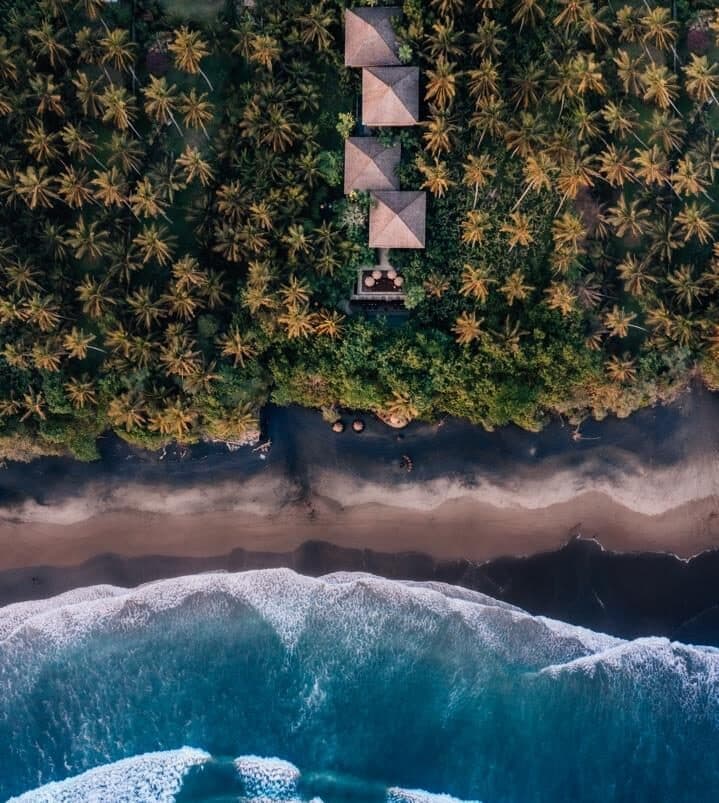 Aerial cliff and waves
